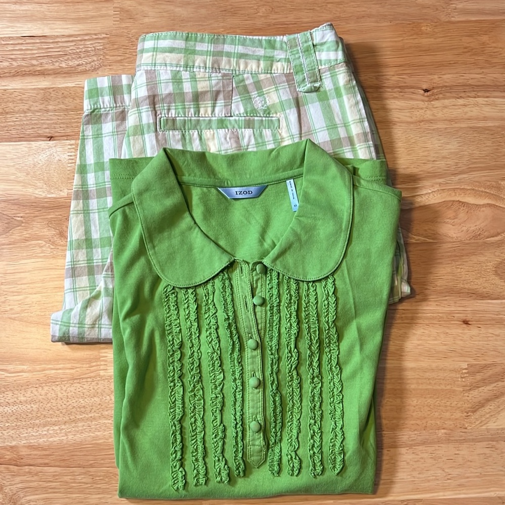 Izod Green Polo Top & Izod Shorts